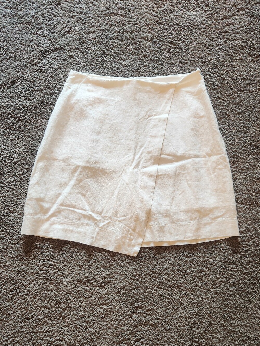 a new day White Linen-Blend Skort with Front Slit Overlay